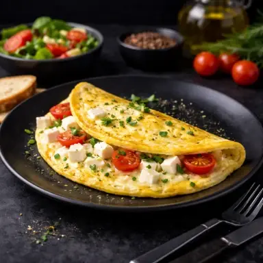 Omelete de queijo branco