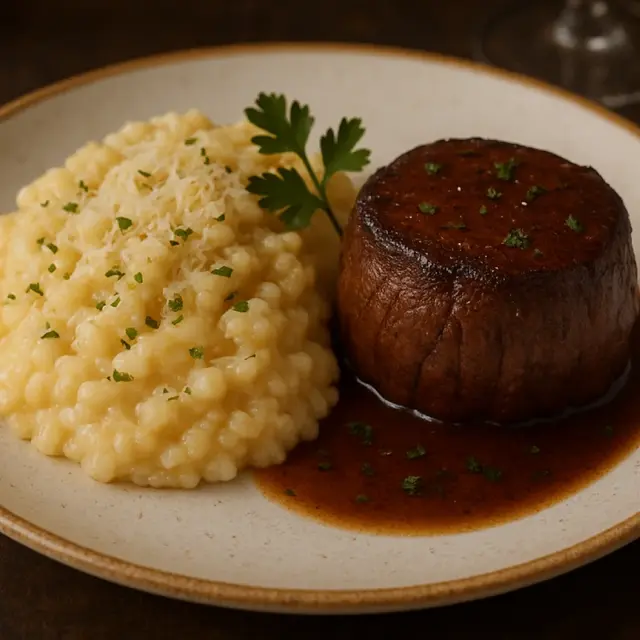 Medalhão de Mignon com risoto cremoso