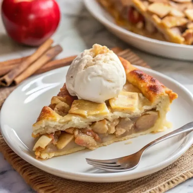 Torta de maça com sorvete